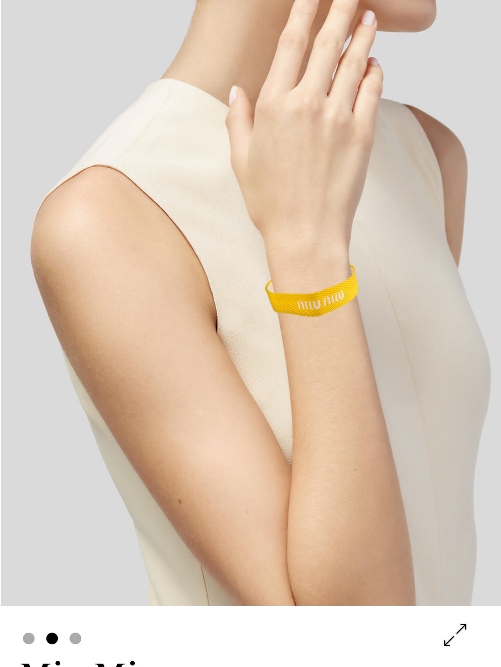 Miu Miu Bright Yellow Silicone Wristband